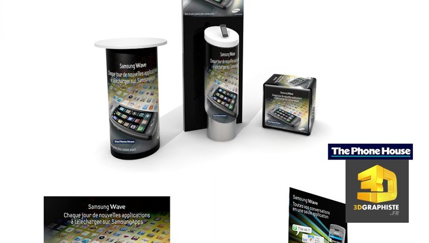 Kit expo Samsung - borne d’accueil - présentoir - kakémono - roll'up