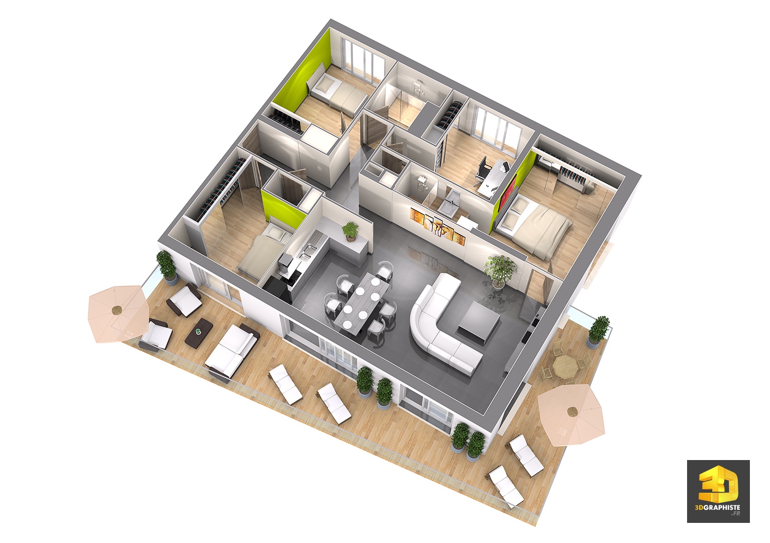 plan appartement t3 3d