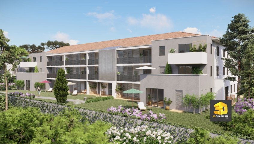 perspective 3d immobilière residence idelia point d'orgue