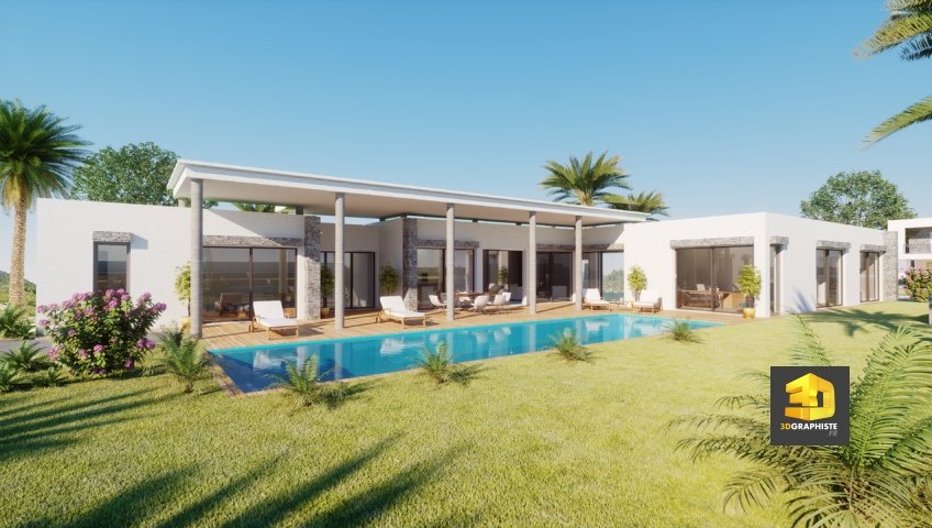 perspective 3d villa haut de gamme - Alpes-Maritimes