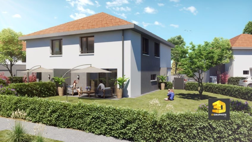 graphiste 3d architecture freelance grenoble - perspective 3d maison