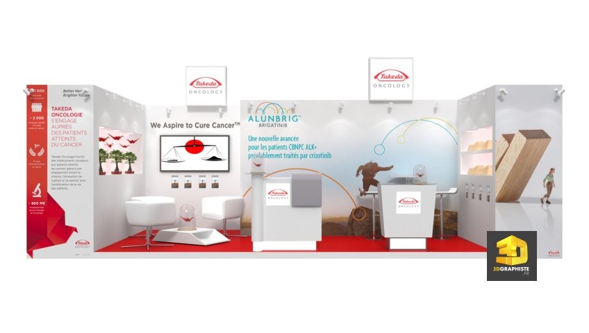 perspective 3d stand médical - laboratoire pharmaceutique Takeda