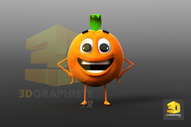 mascotte 3D orange - fruit