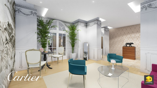 design intérieur - espace Cartier - salon de thé