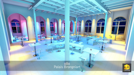 perspective 3d évènementielle - palais Brongniart - espace sud
