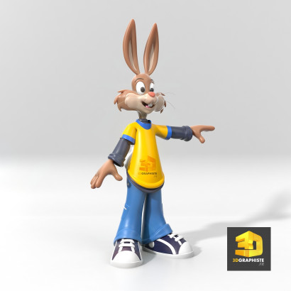 dessin 3d personnage lapin