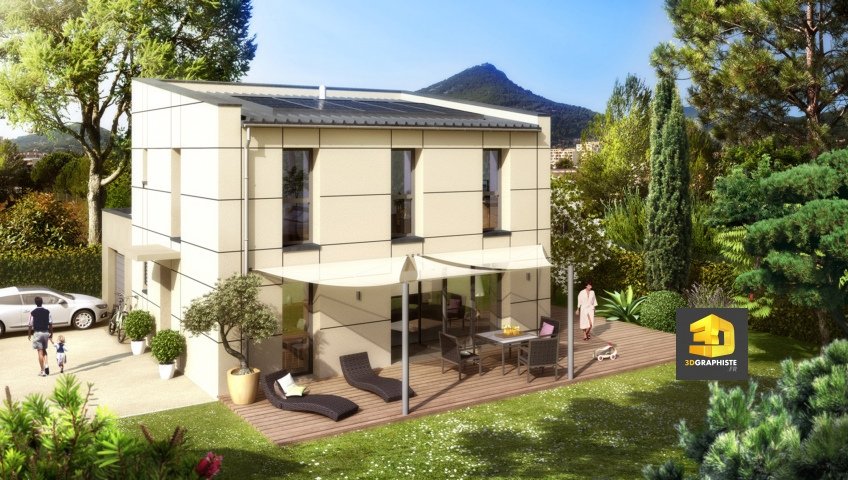 Perspective 3D Maison - Illustrateur Perspectiviste
