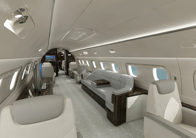Perspective 3D intérieur Avion