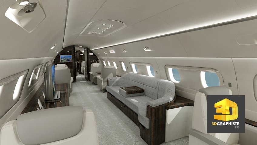 Perspective 3D intérieur Avion