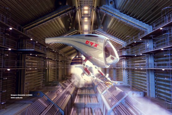 Illustrateur science fiction - Vaisseaux spatiaux de réparation