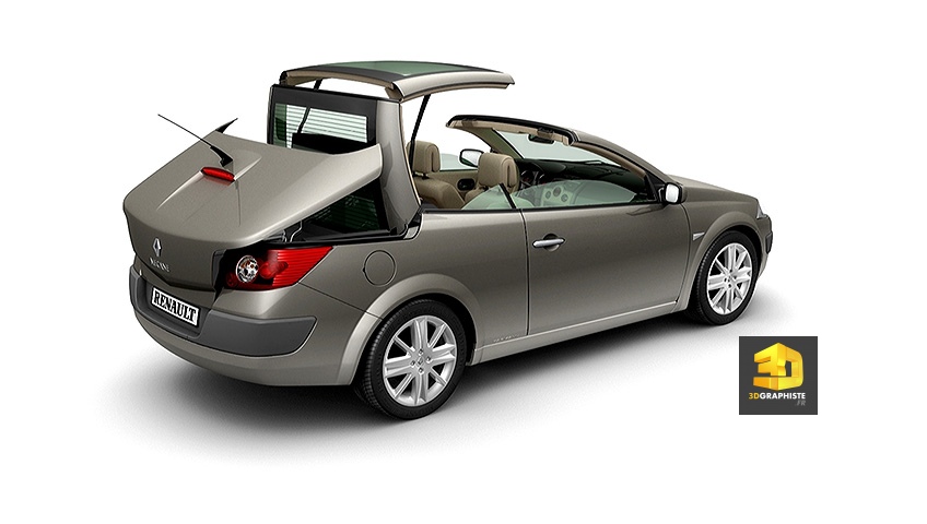 Illustration 3D Automobile - Le toit ouvrant - retractable