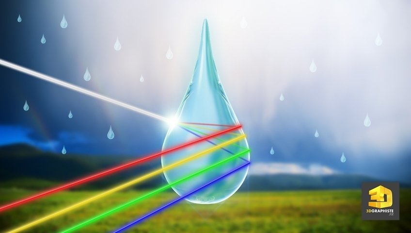 Illustration Scientifique - La Formation de l'Arc en Ciel