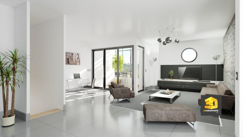 perspective immobilier salon sejour