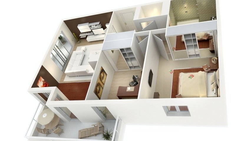 plan de vente 3d appartement Axonométrie