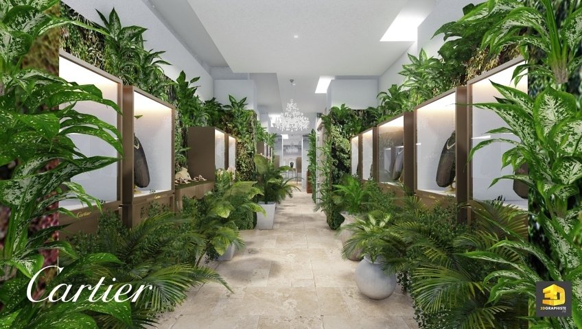 perspective 3d - design d'interieur Cartier