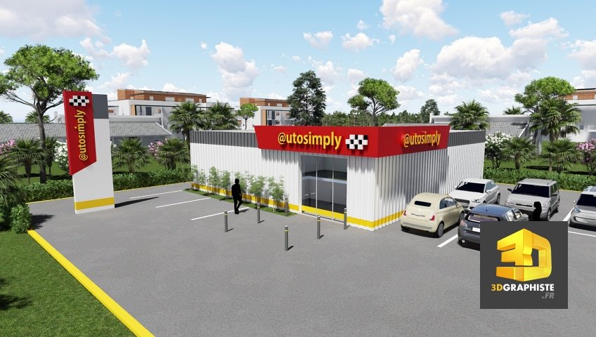 perspective 3d point de vente - pieces automobile