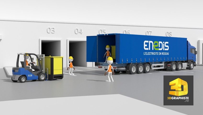 site de stockage enedis - illustration technique - cartoon