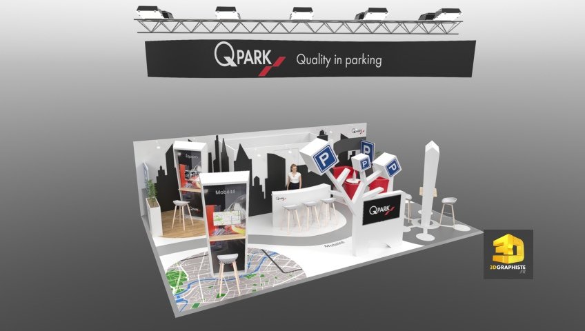 designer freelance stand évènementiel Qpark