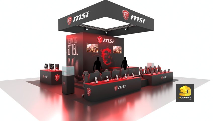 stand jeux vidéo MSI - concepteur freelance