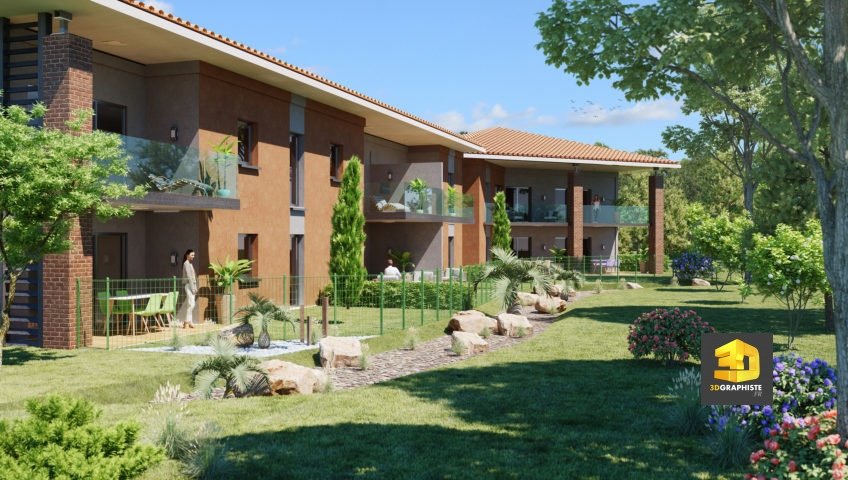 rendu 3d résidence Toulouse